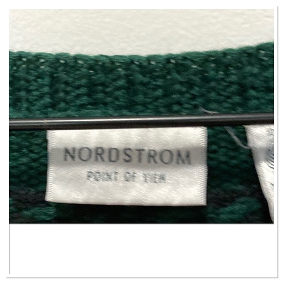 Nordstrom Vintage Point Of View Knit Plaid Christmas Cardigan Sweater Wool Red M - Picture 5 of 6